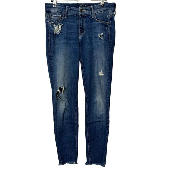 Mother The Looker Ankle Skinny Jeans In Alley Cat Distressed Women’s Size 27 - Picture 2 of 15